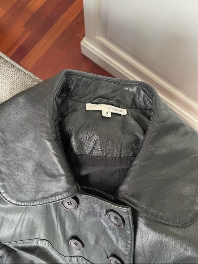 Chaqueta Ba&sh Piel Negra Talla 2