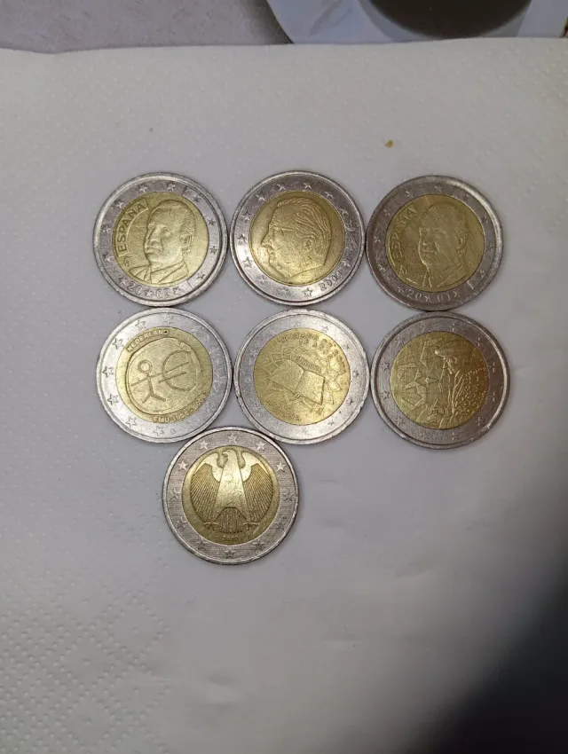 Lote 7 monedas 2 euros conmemorativas