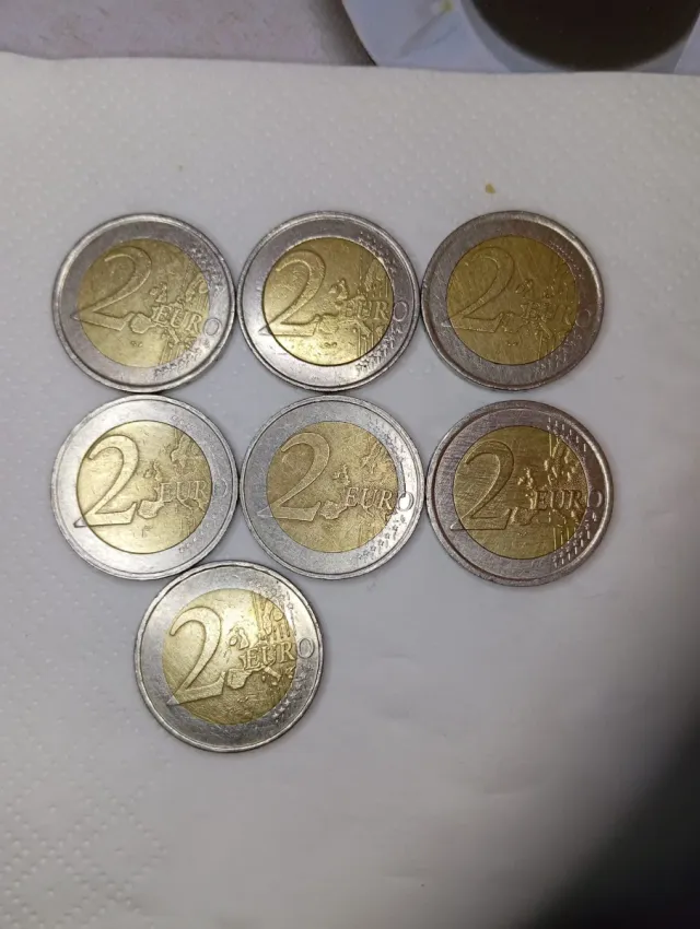 Lote 7 monedas 2 euros conmemorativas