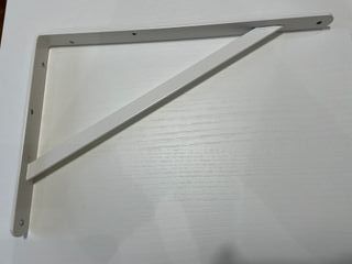 2 escuadras metálicas blancas para balda