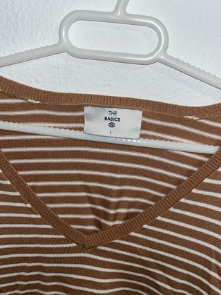 Jersey rayas camel talla L