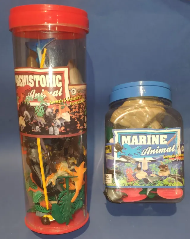 Lote 2 sets animales prehistóricos y marinos