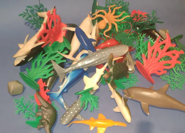 Lote 2 sets animales prehistóricos y marinos