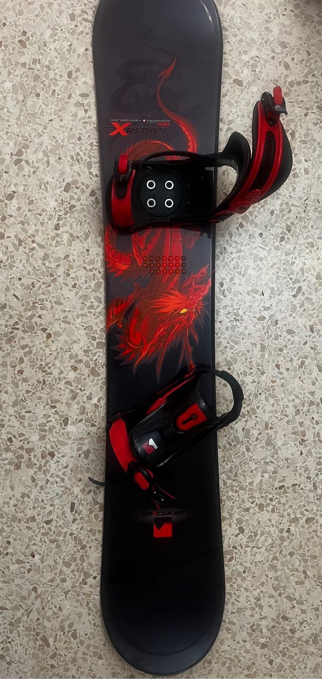 Tabla Snowboard con Fijaciones