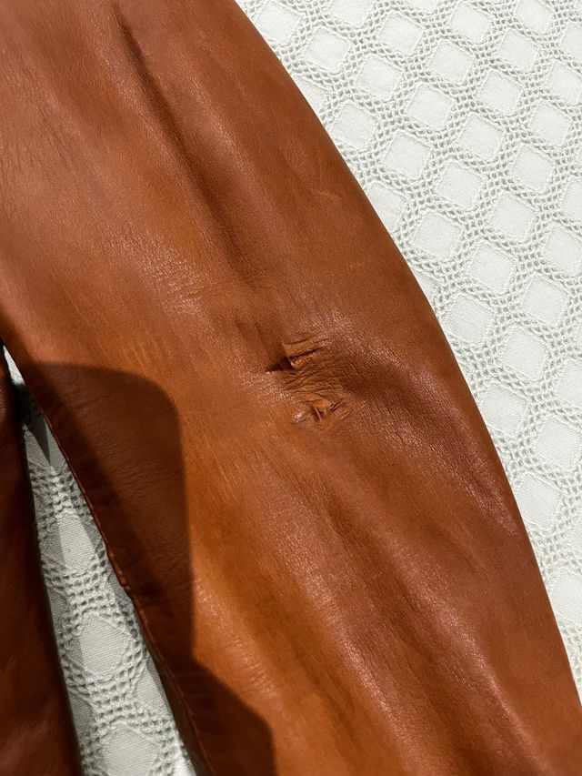 Chaqueta de cuero Stradivarius marrón