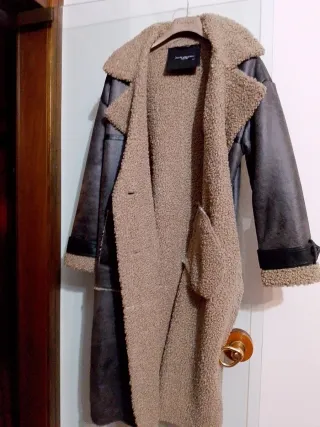 Cappotto lungo ecopelle foderato