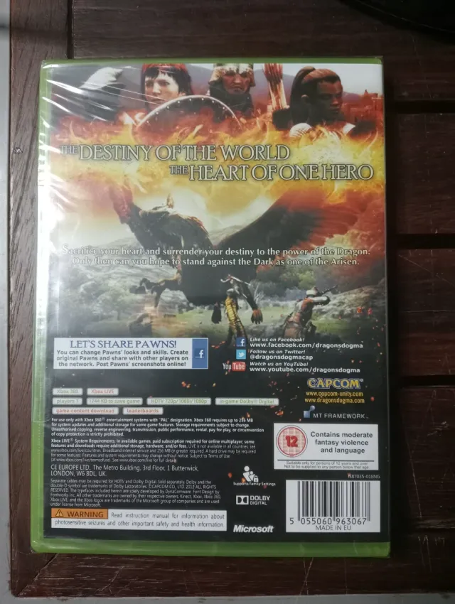 SIGILLATO Dragon's Dogma PAL Xbox 360 Capcom