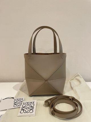 Bolso Loewe Puzzle Fold Tote Mini Arena Beige