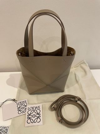 Bolso Loewe Puzzle Fold Tote Mini Arena Beige