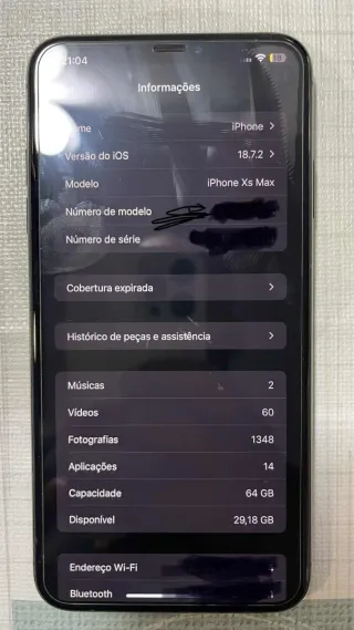 iPhone Xs Max 64GB Cinza Espacial