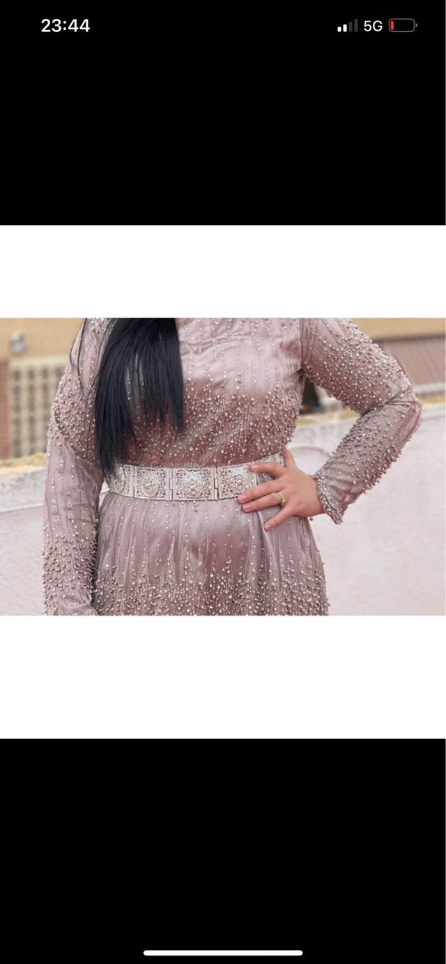 Caftán Prestige Beige y Dorado