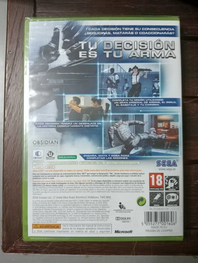 VENDUTO Alpha Protocol PAL ESP Xbox 360