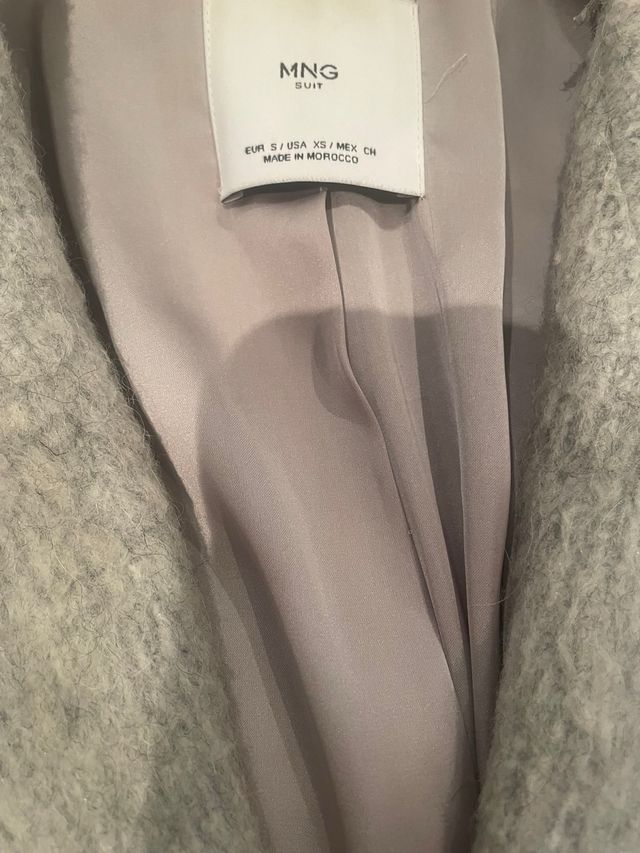 Abrigo Mango Talla S Gris