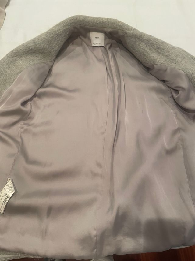 Abrigo Mango Talla S Gris