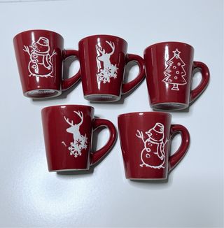 Set 5 Tazzine Caffè Natalizie Gusto Casa Stoneware