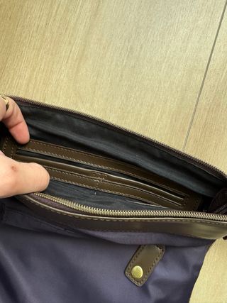 Bolso Adolfo Domínguez Azul metálico y Marrón