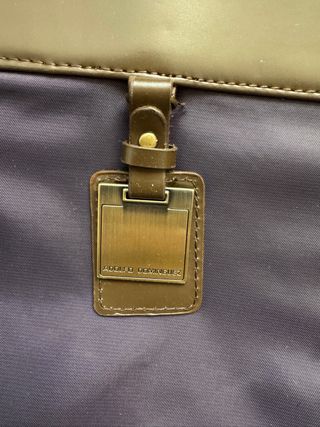 Bolso Adolfo Domínguez Azul metálico y Marrón