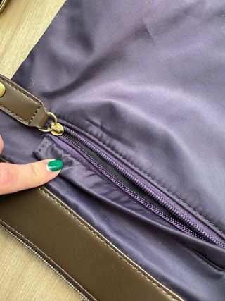 Bolso Adolfo Domínguez Azul metálico y Marrón