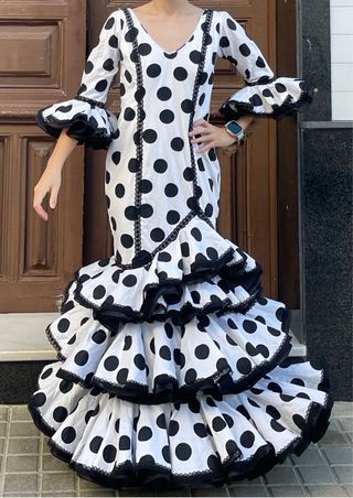 Traje Flamenca Lunares Talla 38/40 elástico