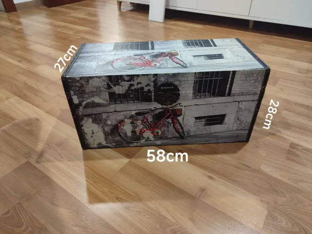 Baúl decorativo con diseño de bicicleta
