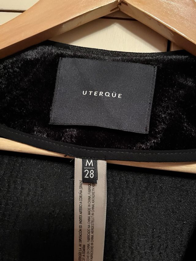 Cappotto da festa lungo con paillettes nere/dorato T.M