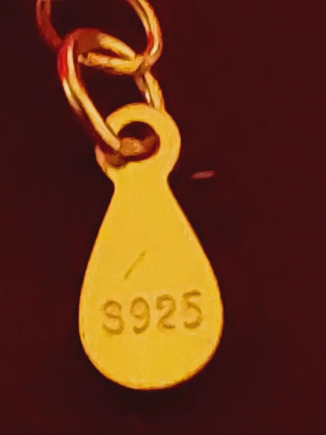 Collar Plata 925 Baño Oro 18k  Turmalina y estuche