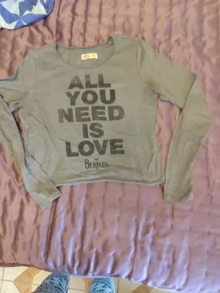 Camiseta Hollister Beatles M Gris