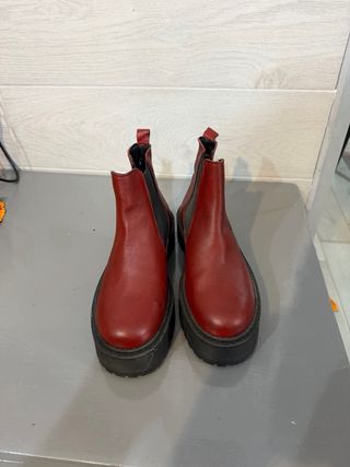 Stivaletti rossi donna con plateau