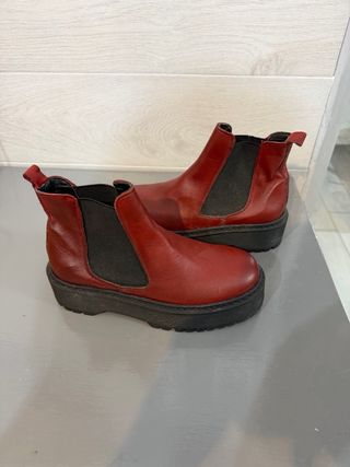 Stivaletti rossi donna con plateau