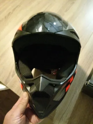 Casco Carcher Negro y Naranja