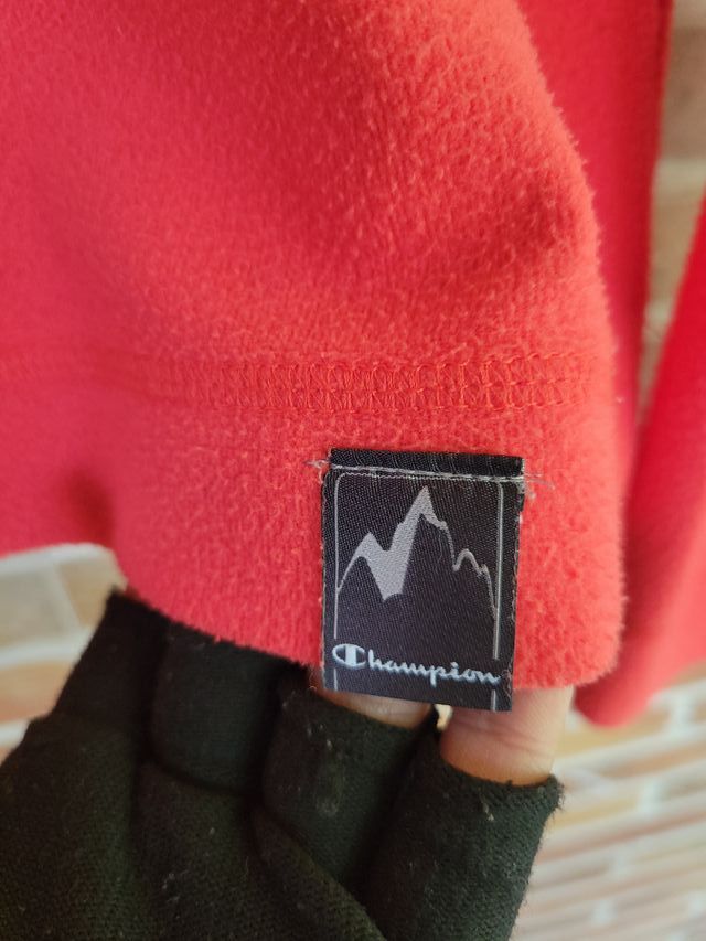 Sudadera Champion Fleece Roja Media Cremallera