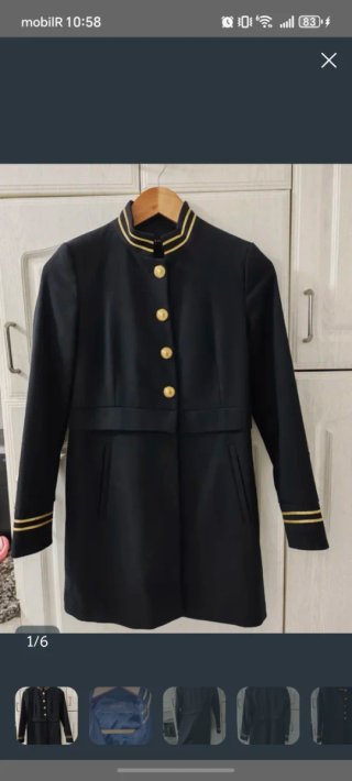 Abrigo militar Zara negro talla XS