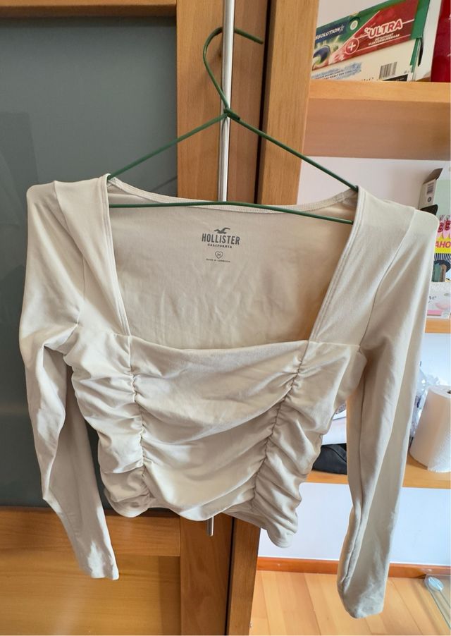 Top Hollister Beige Ruched