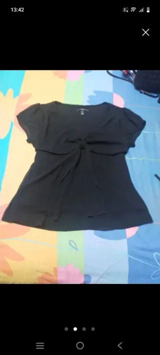 Camisa negra con lazada