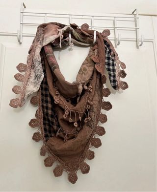 Foulard donna beige e marrone