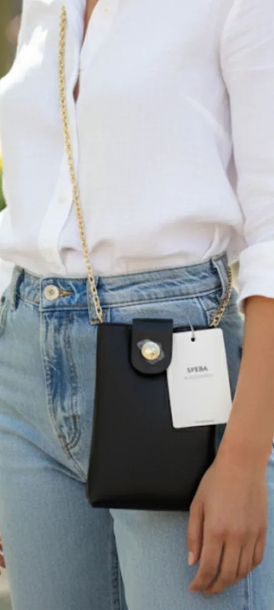 Bolso móvil Sfera negro y dorado