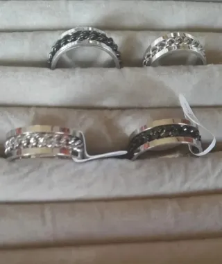 Anillos Acero Cadena Giratoria (2 uds)