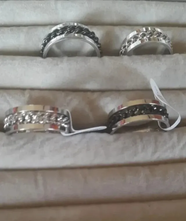 Anillos Acero Cadena Giratoria (2 uds)