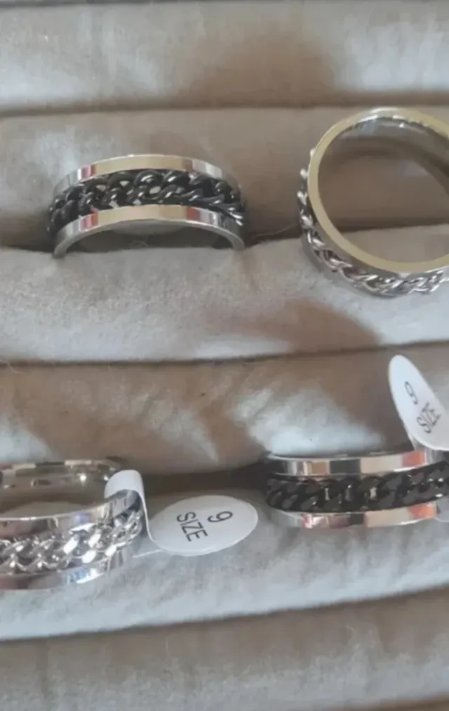 Anillos Acero Cadena Giratoria (2 uds)