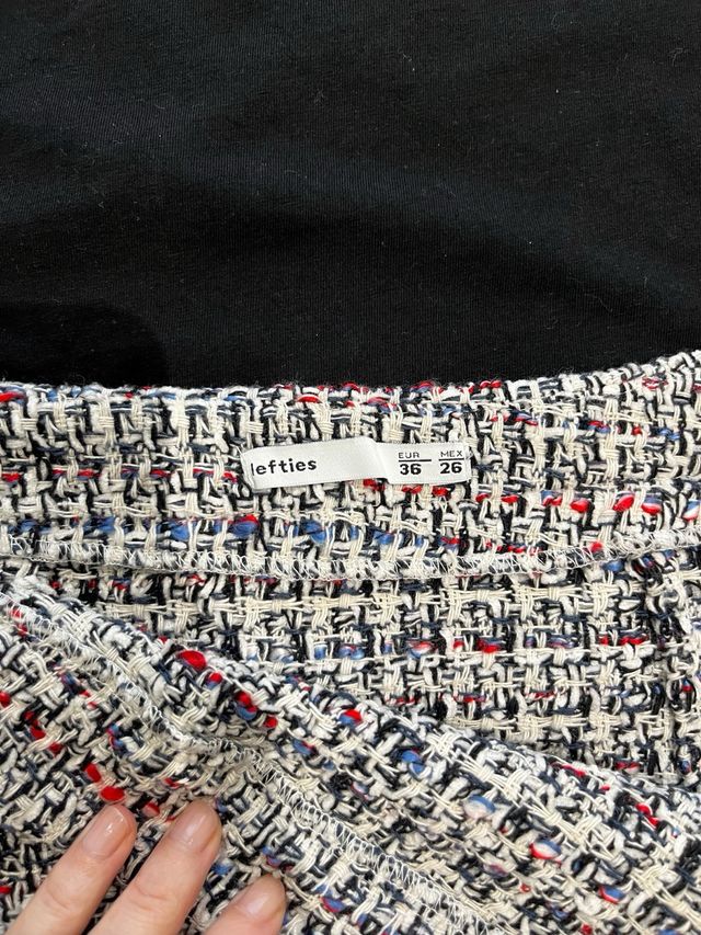 Conjunto Falda y Camiseta Tweed Perlas