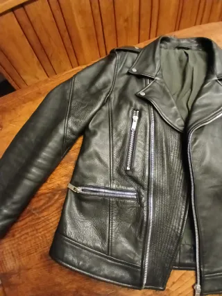 Giacca uomo pelle nera tipo chiodo