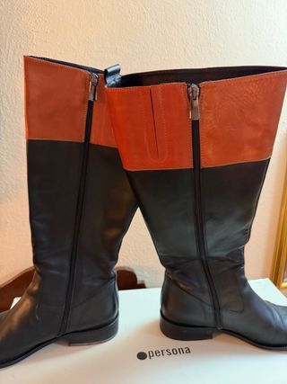 Stivali Persona pelle nero/marrone donna