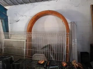 Arco madera pino cocina salón