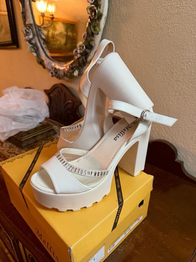 Scarpe Mellisa donna bianche tacco alto