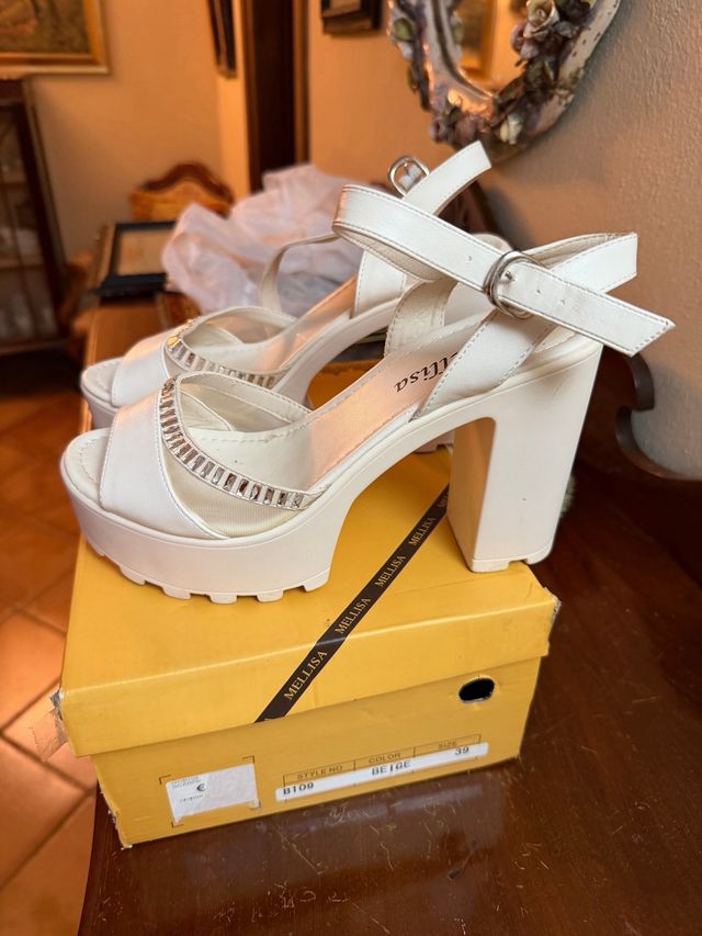 Scarpe Mellisa donna bianche tacco alto