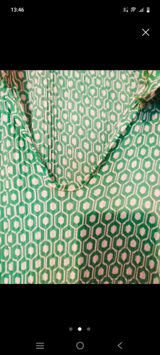 Blusa Gasa Verde y Blanca