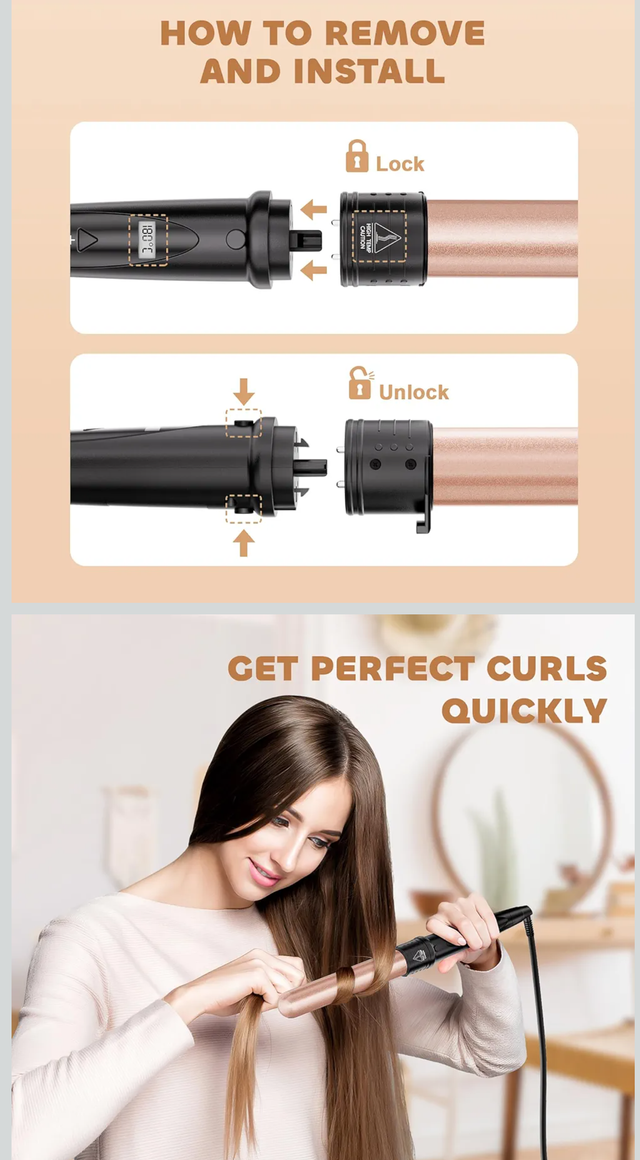 Rizador de pelo 5 en 1 Cerámico Anti Frizz Nuevo