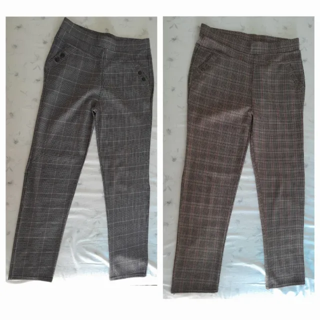 Pantalones de cuadros marrones y grises