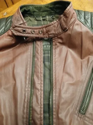 Giacca uomo vera pelle nera e bordeaux