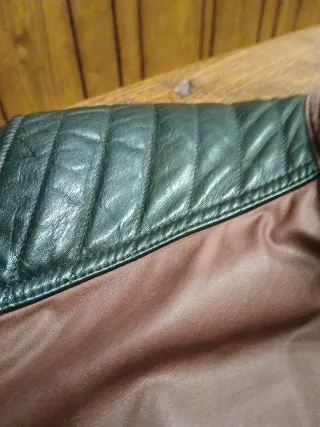 Giacca uomo vera pelle nera e bordeaux